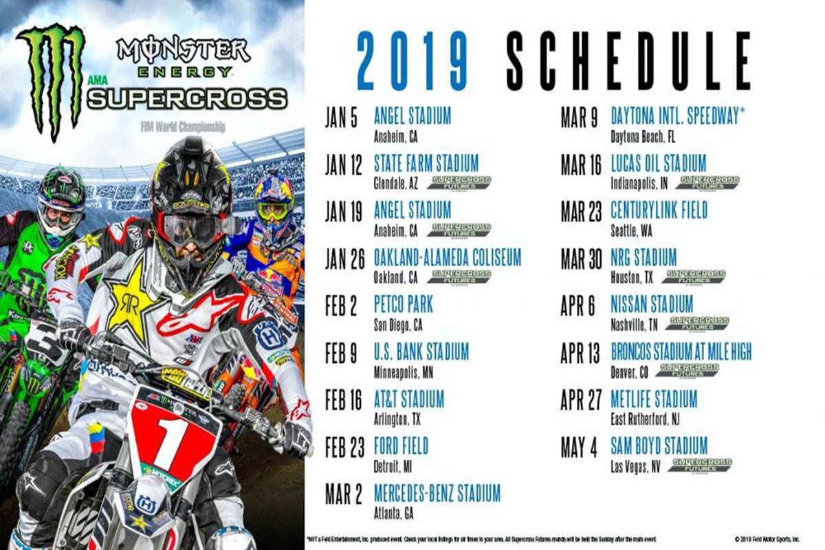 El AMA Supercross 2019 ya tiene calendario Moto1Pro