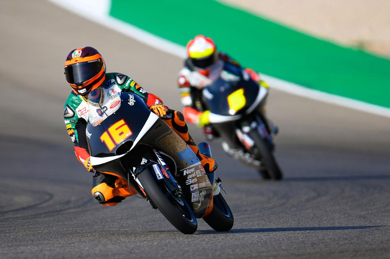 Andrea Migno durante las sesiones del viernes del GP de Aragón