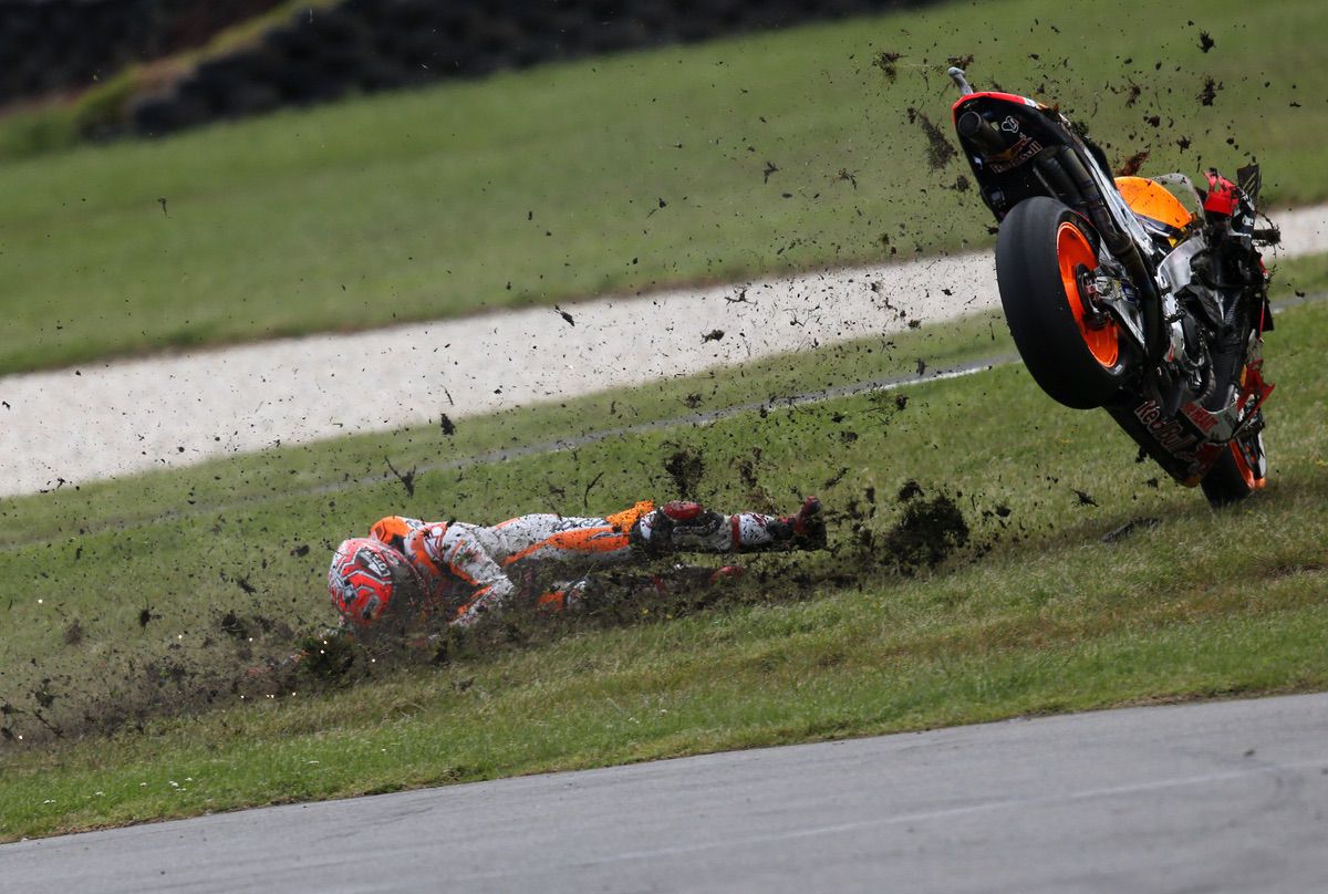 Marc Márquez caida en el GP de Australia de MotoGP