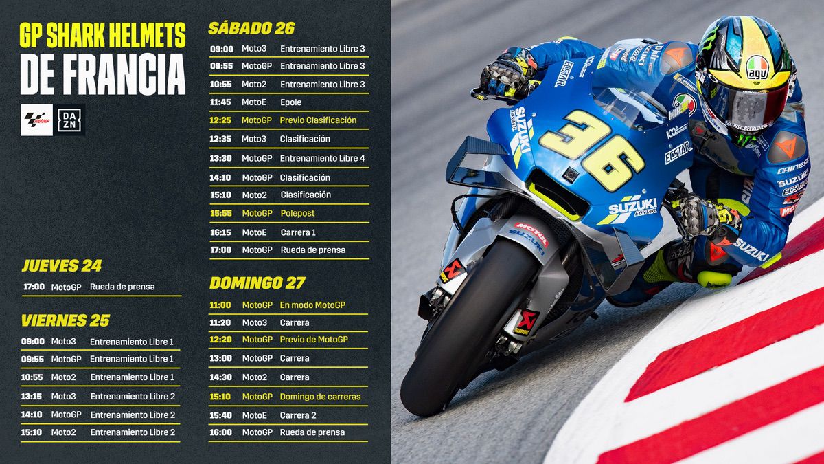 Horarios para el GP de Francia