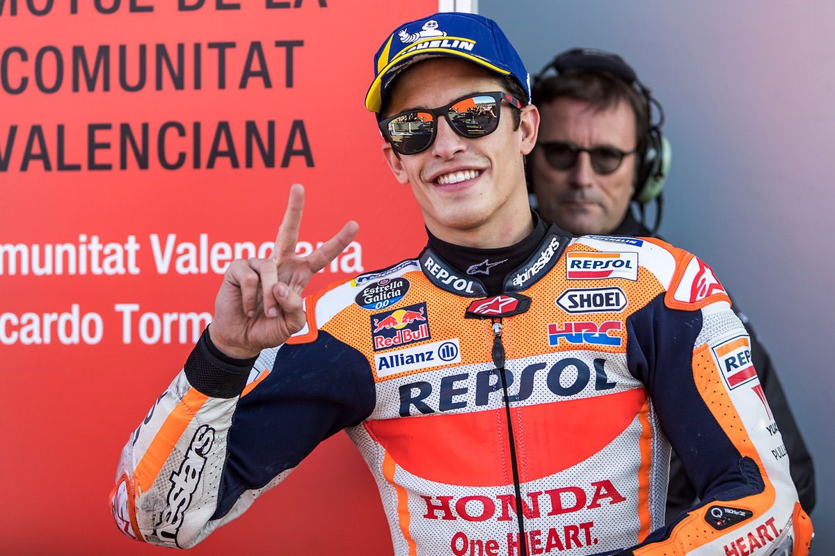 Marc Márquez durante el GP de Valencia 2019
