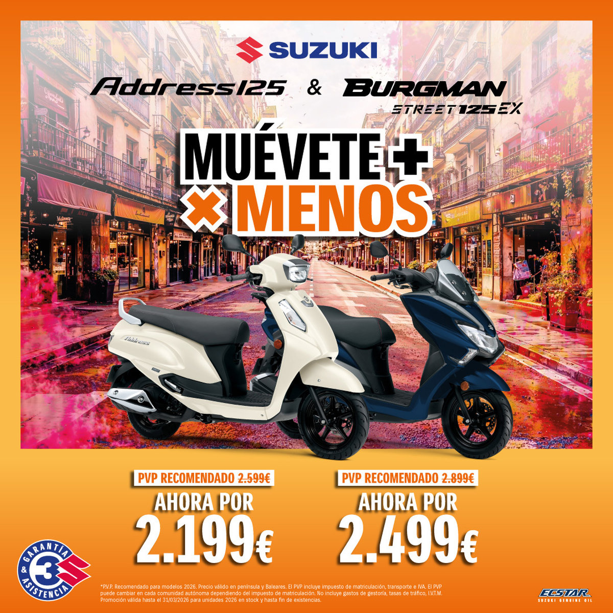 Oferta Suzuki: los scooter Address y Burgman 125 desde 2199 euros