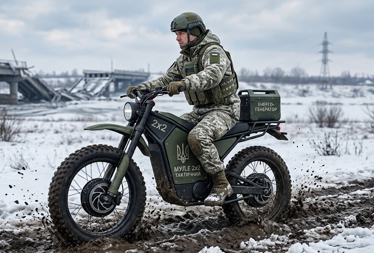 MUL.E: una moto eléctrica con tracción total para la guerra