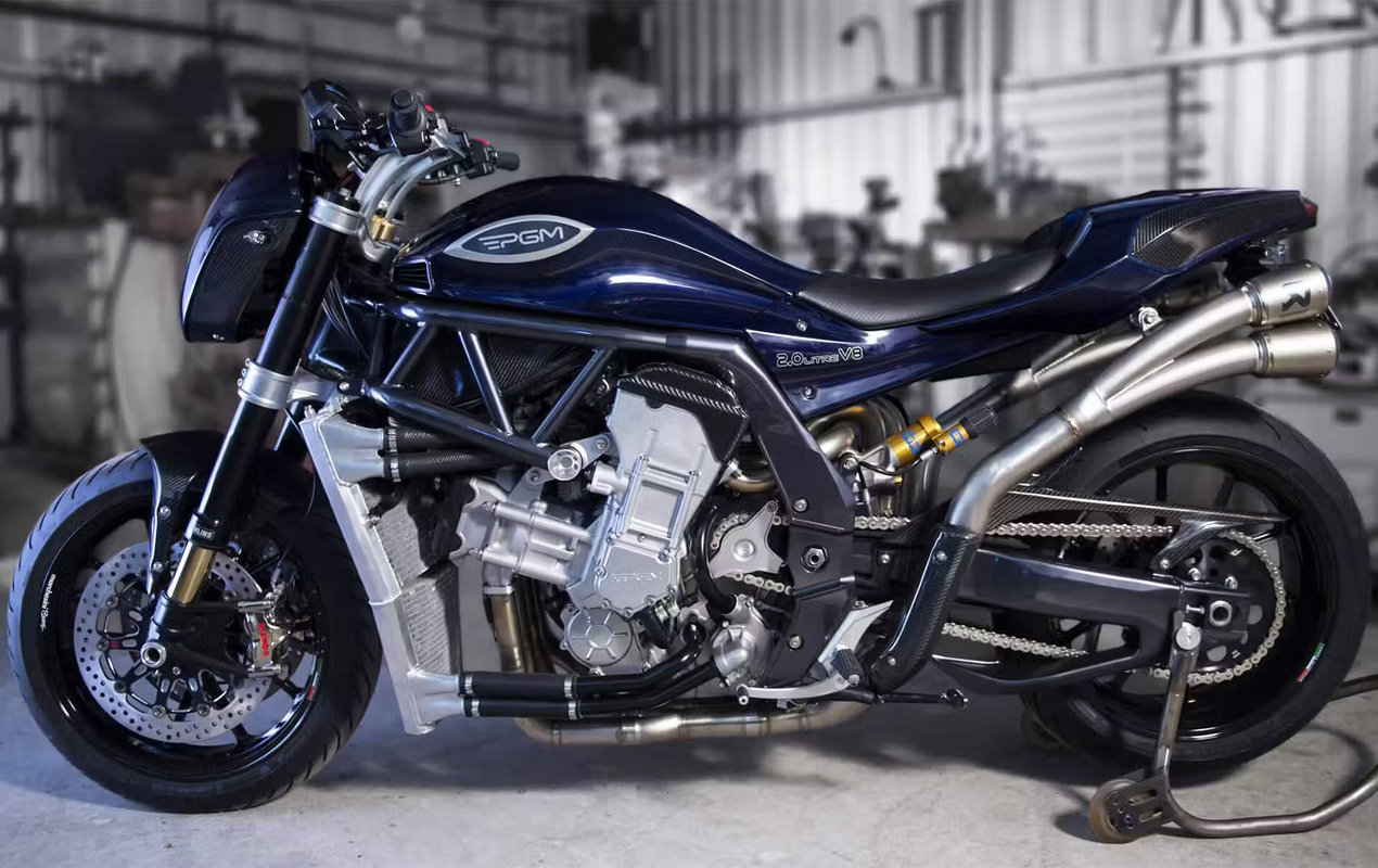 La moto de serie más potente: PGM V8, 2 motores R1 y 334 CV por 160 000 euros La moto de serie más potente: PGM V8, 2 motores R1 y 334 CV por 160 000 euros