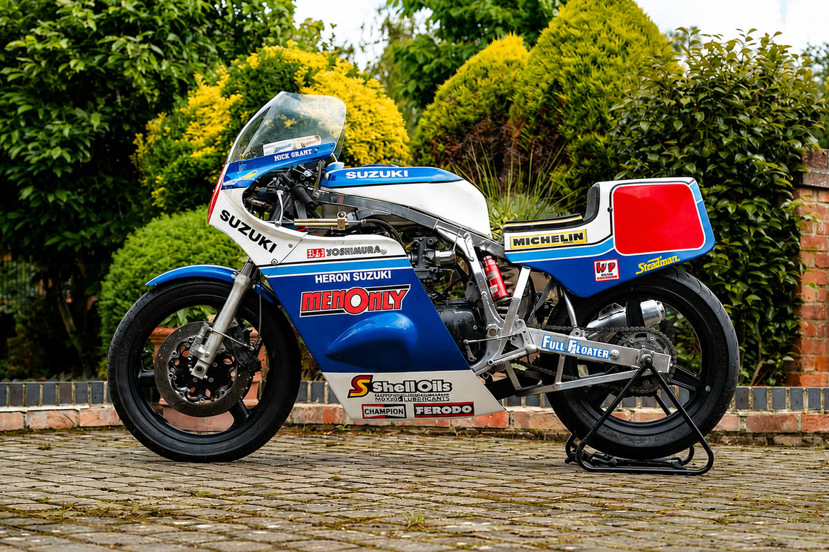 A subasta la mítica Suzuki Heron oficial de Mick Grant
