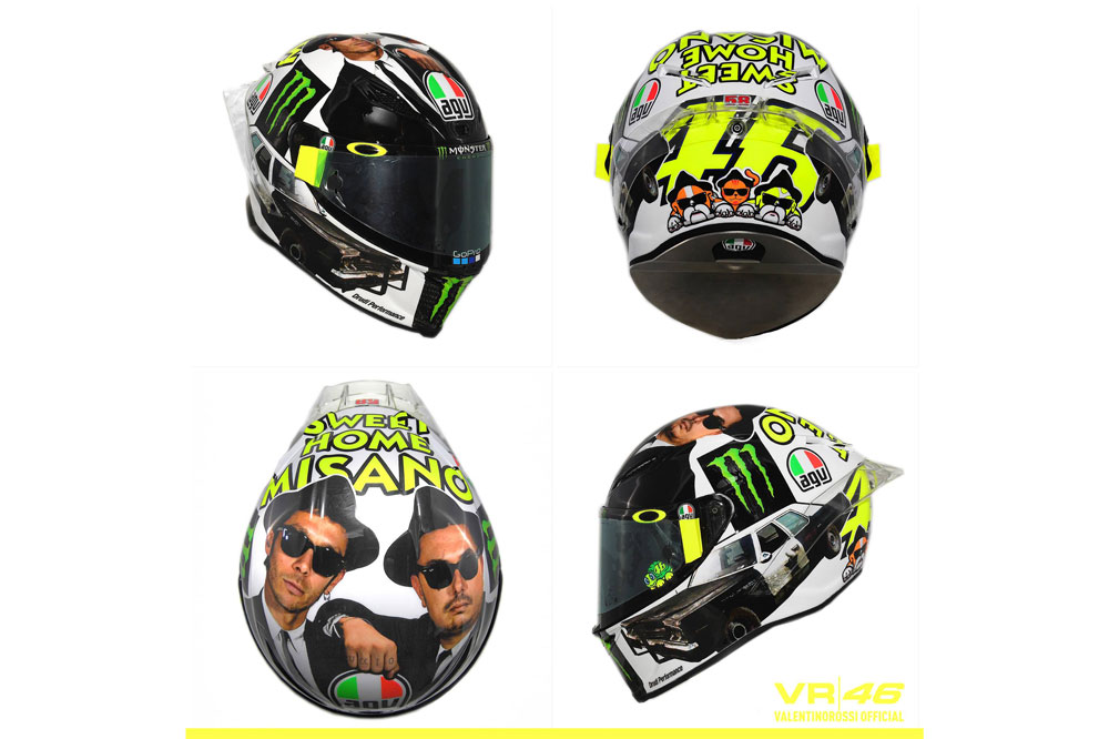 Casco de Valentino Rossi en Misano 2016