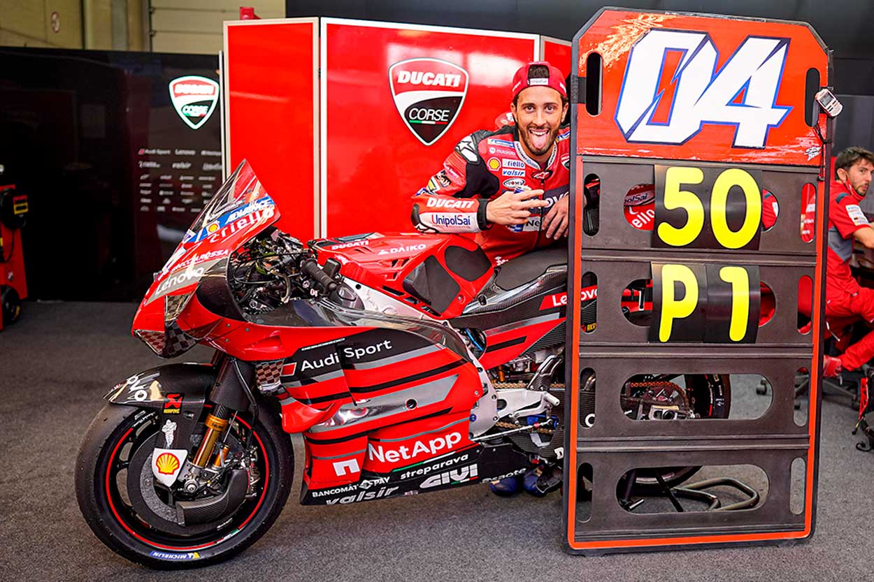 Andrea Dovizioso logró la victoria número 50 para Ducati en MotoGP
