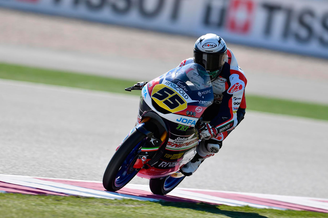 Romano Fenati durante los entrenamientos del viernes del GP de Qatar 2019