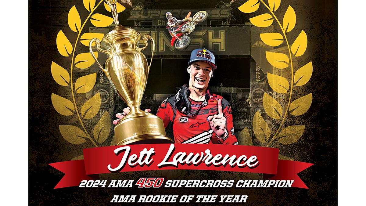 Jett Lawrence se lleva el título de campeón AMA 450 Supercross 2024