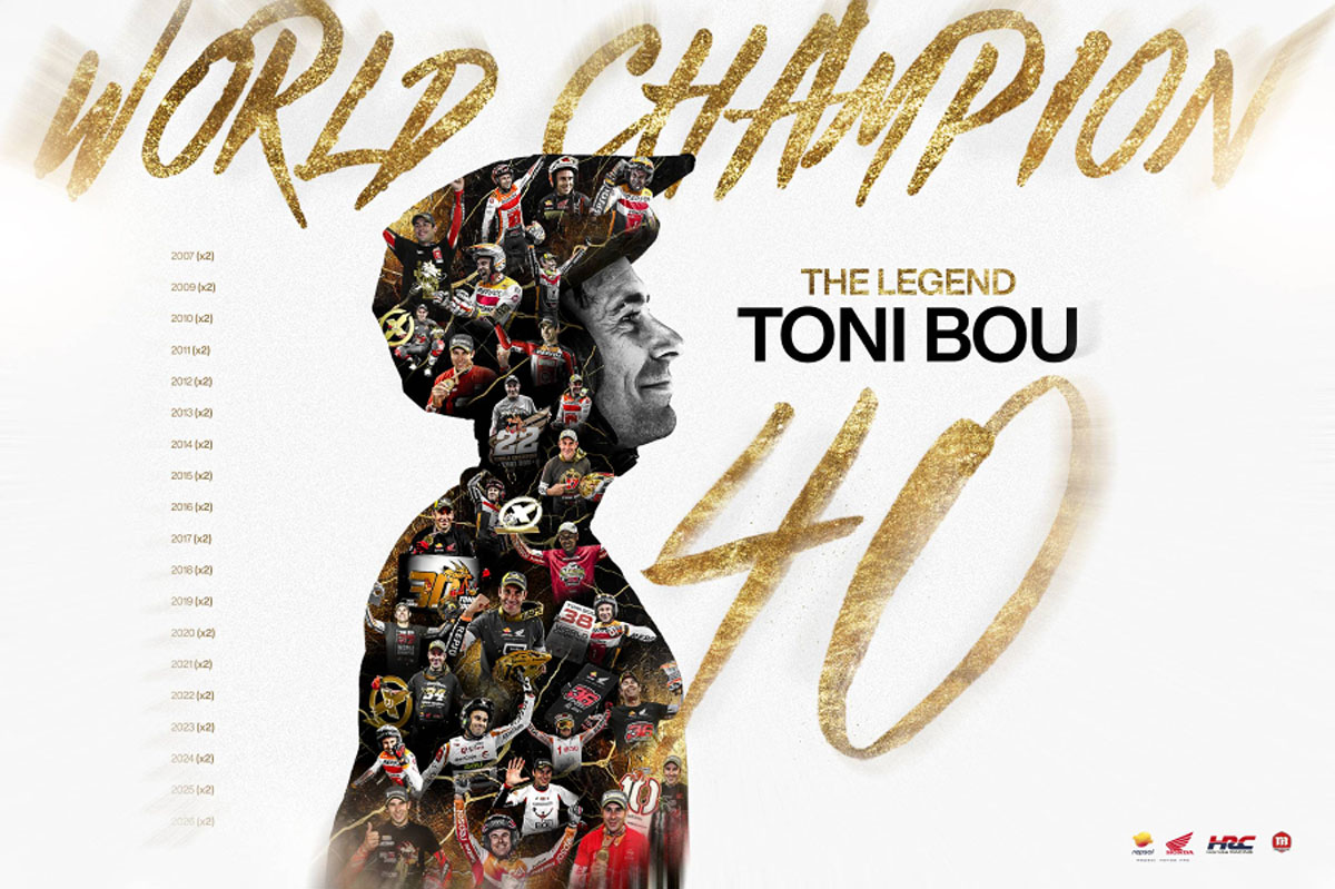 Toni Bou alcanza los 40 títulos mundiales y vuelve a hacer historia