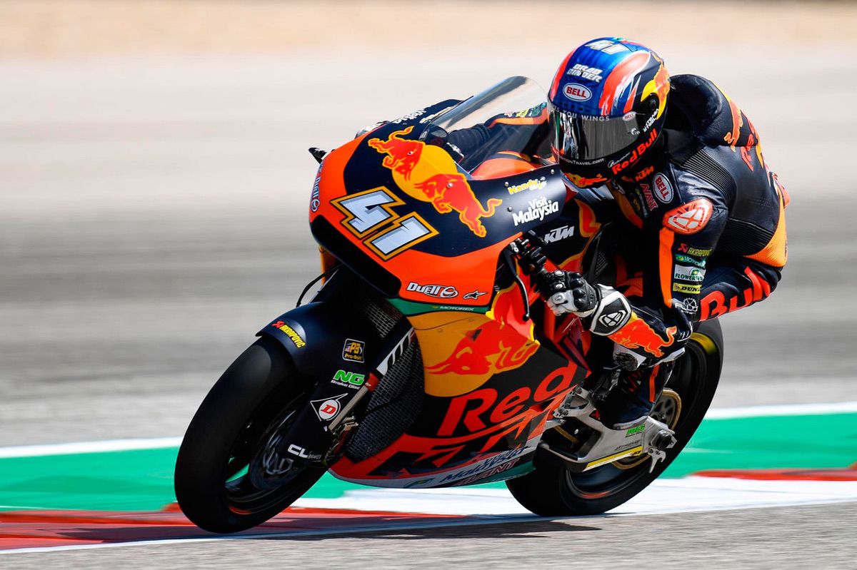 Brad Binder durante los entrenamientos del GP de España en la categoría Moto2 Brad Binder durante los entrenamientos del GP de España en la categoría Moto2