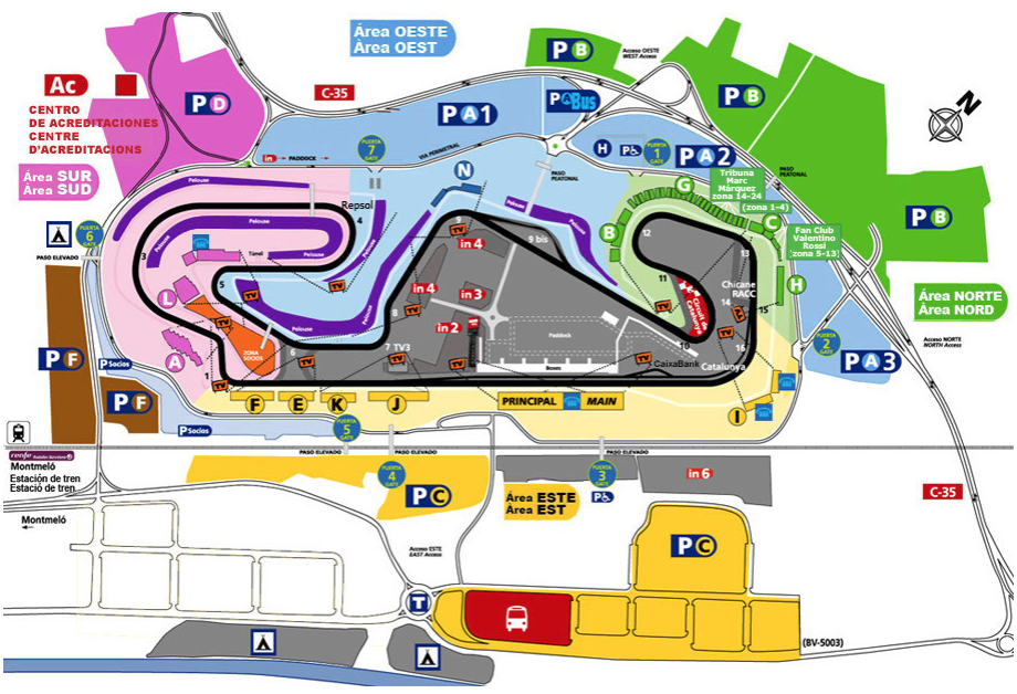 Mapa circuito Cataluña MotoGP