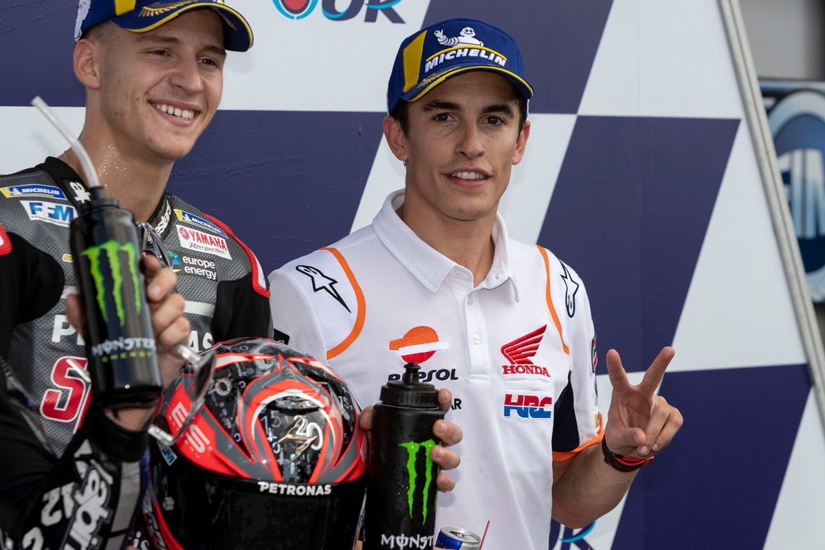 Marc Márquez y Fabio Quartararo durante el GP de Tailandia 2019