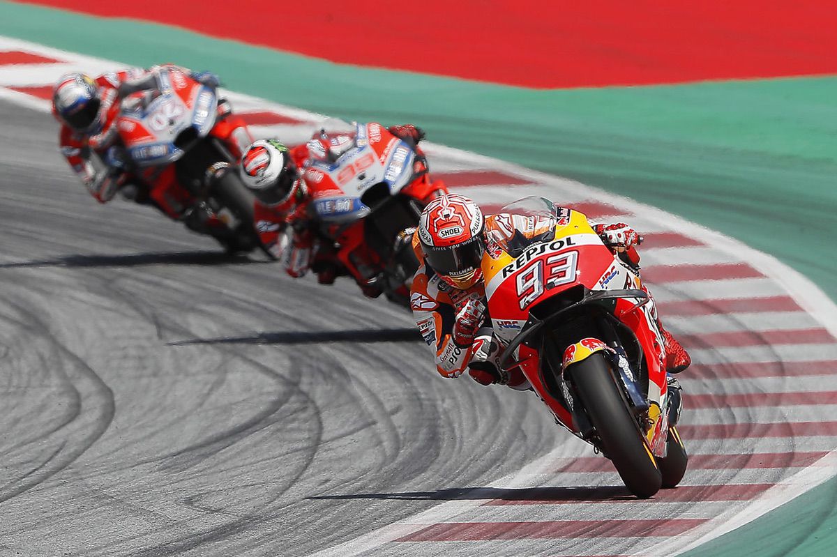 Marc Marquez, Lorenzo y Dovizioso en el GP de Austria Marc Marquez, Lorenzo y Dovizioso en el GP de Austria
