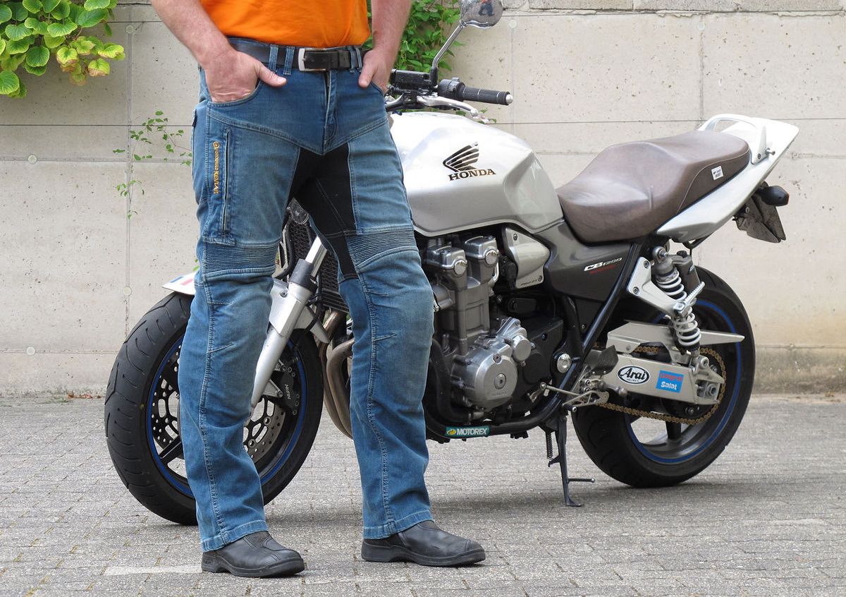 FMR ® unisex con cordones-cuero jeans moto con cajones extraíbles protectores tamaños de EE UU. 