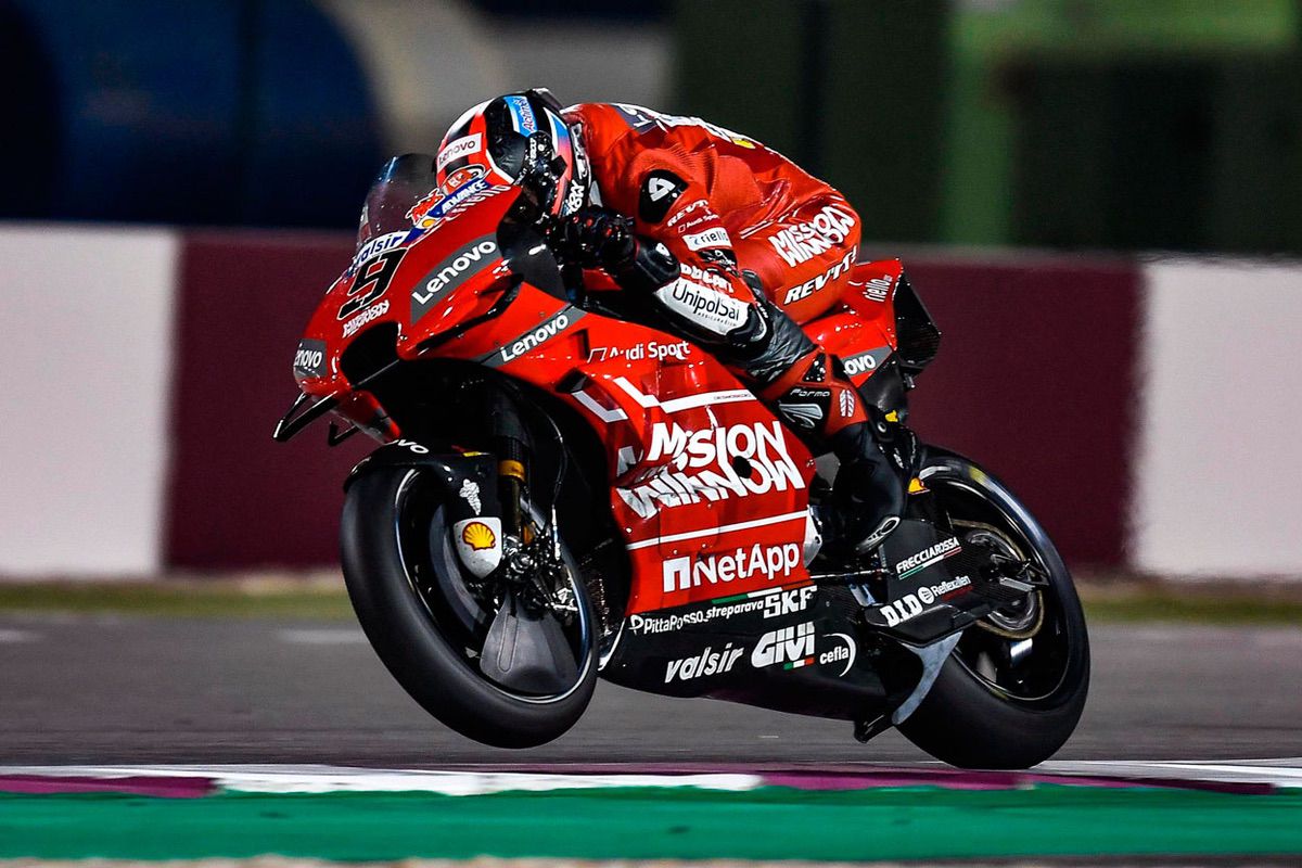 Danilo Petrucci durante el GP de Qatar 2019