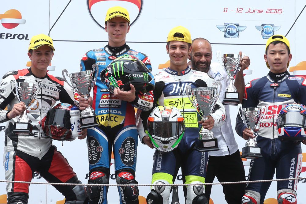 Podio de Moto3 en el FIM CEV Repsol, con Lorenzo dalla Porta Podio de Moto3 en el FIM CEV Repsol, con Lorenzo dalla Porta