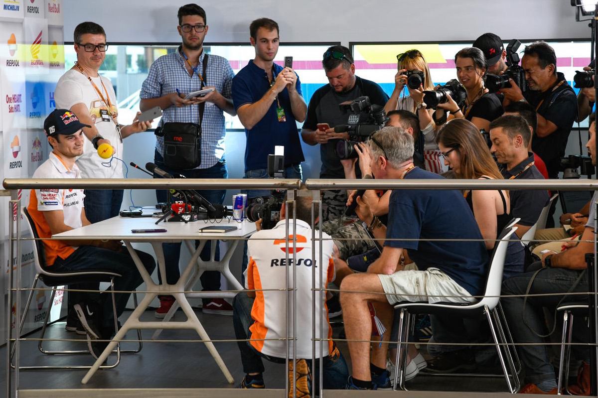 Dani Pedrosa durante la rueda de prensa del Gran Premio de Cataluña