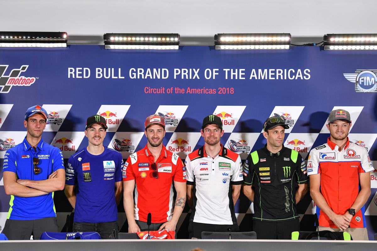 rueda prensa gp austin las americas rossi marquez motogp 2018
