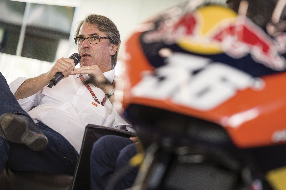 Stefan Pierer CEO de KTM durante la presentación de la KTM MotoGP