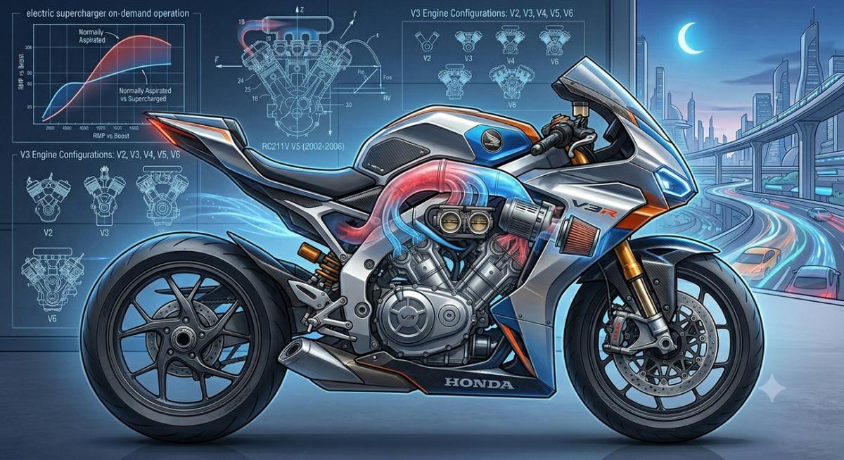 La Honda V3R con compresor eléctrico: descubre sus secretos