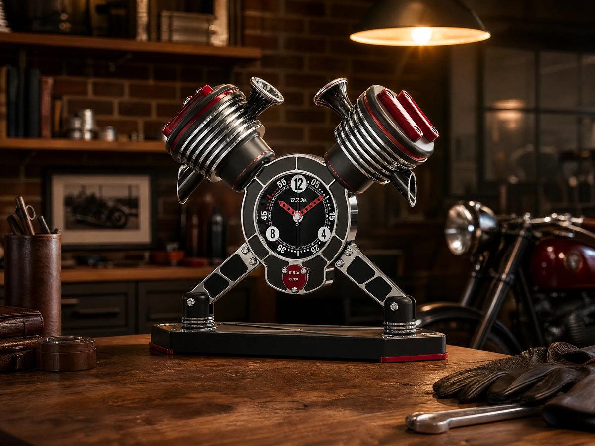 B.R.M. lanza el reloj V-twin de sobremesa
