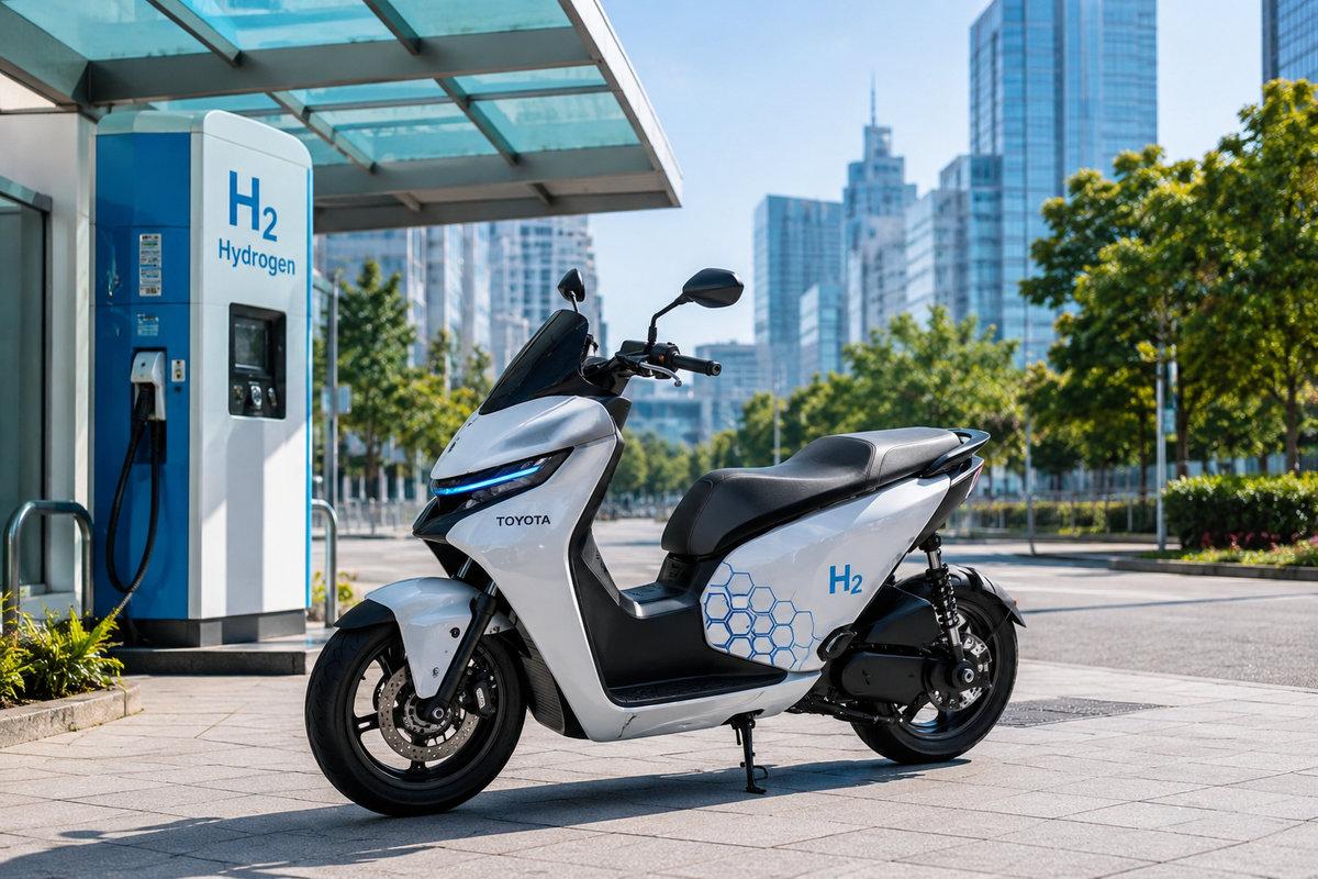 Toyota patenta un scooter de hidrógeno con depósitos intercambiables