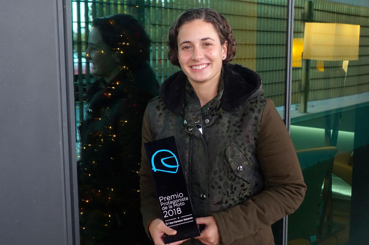Ana Carrasco recibió el premio Protagonista de la Moto 2018