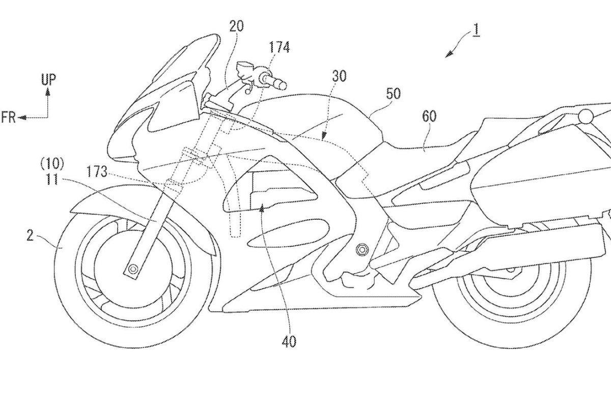 Honda patenta la moto que se cae sola tras un accidente