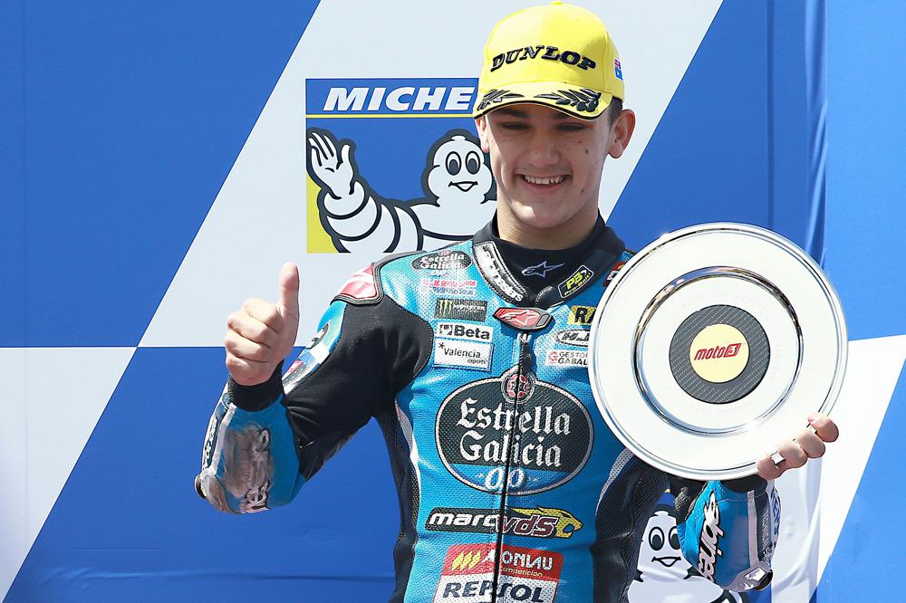 Primer podio en el Mundial de Moto3 para Aaron Canet