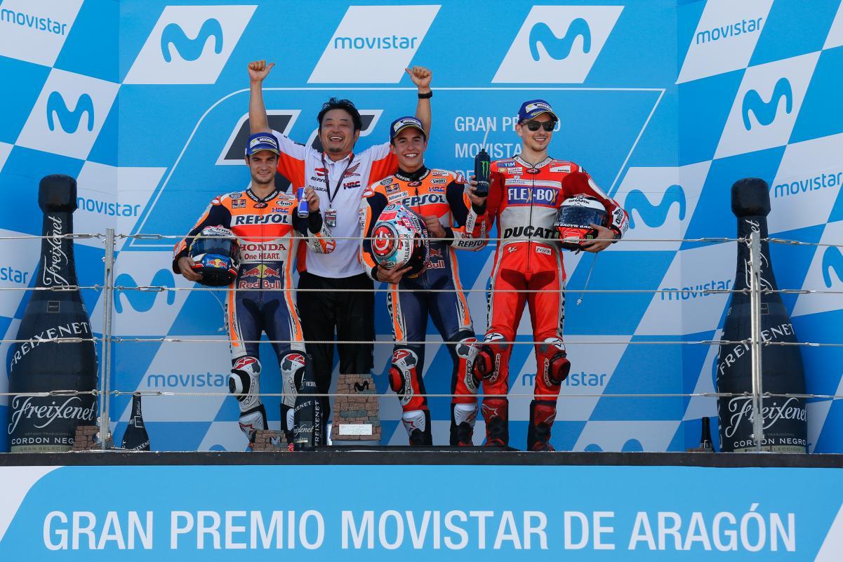 Podio del GP de Aragón 2017