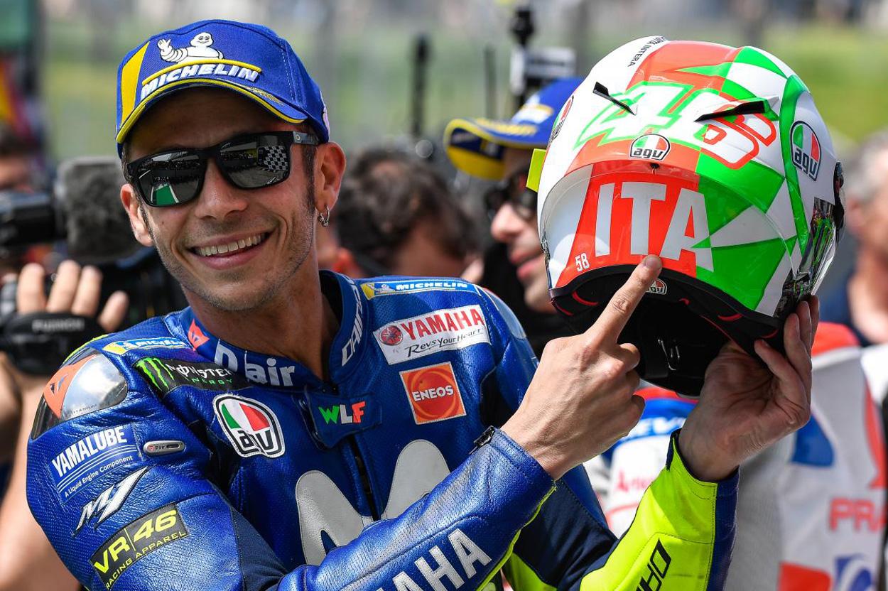 Valentino Rossi durante el GP de Italia 2018