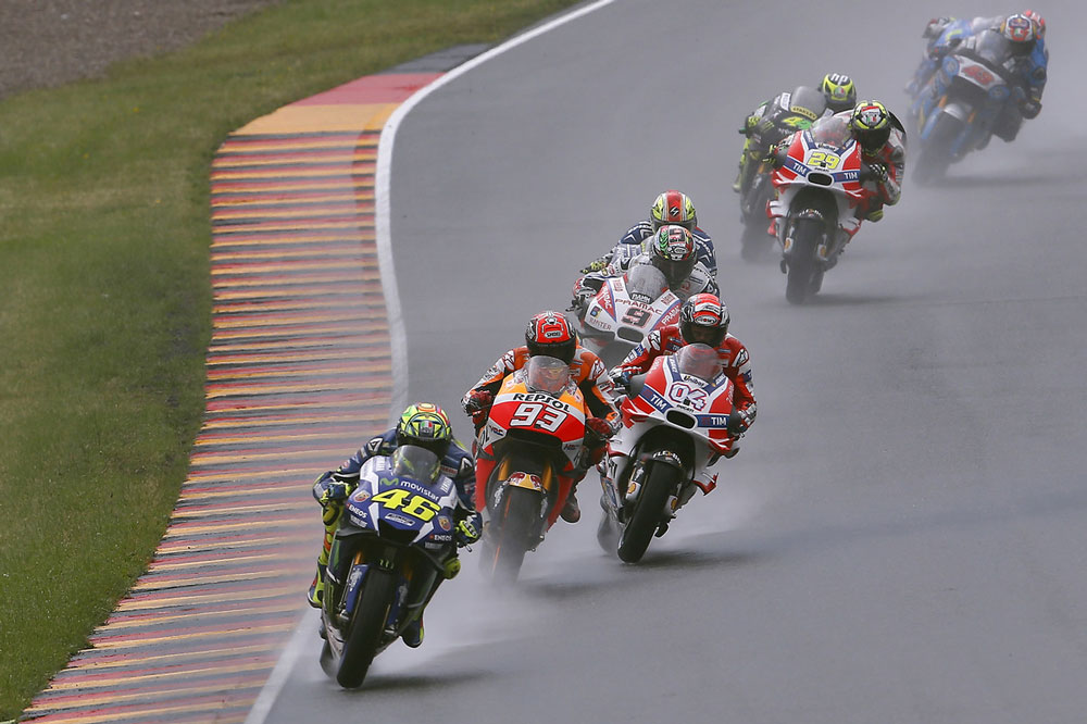 Valentino Rossi durante el GP de Alemania